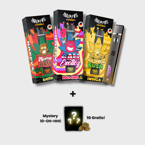 Happys Amsterdam TAC Vape Probierpaket mit drei Sorten