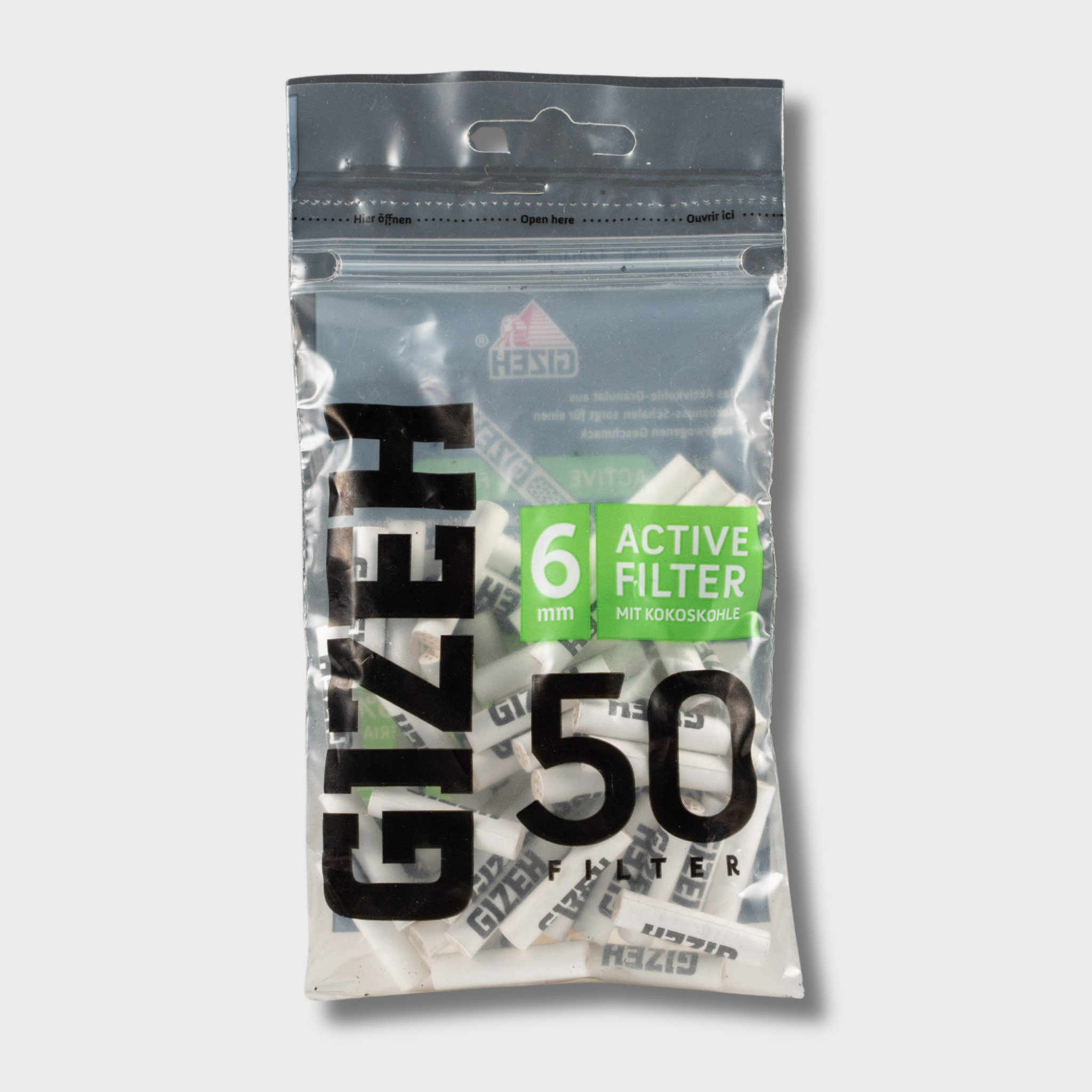 GIZEH Pink Aktiv Kohle Filter 6mm 50er