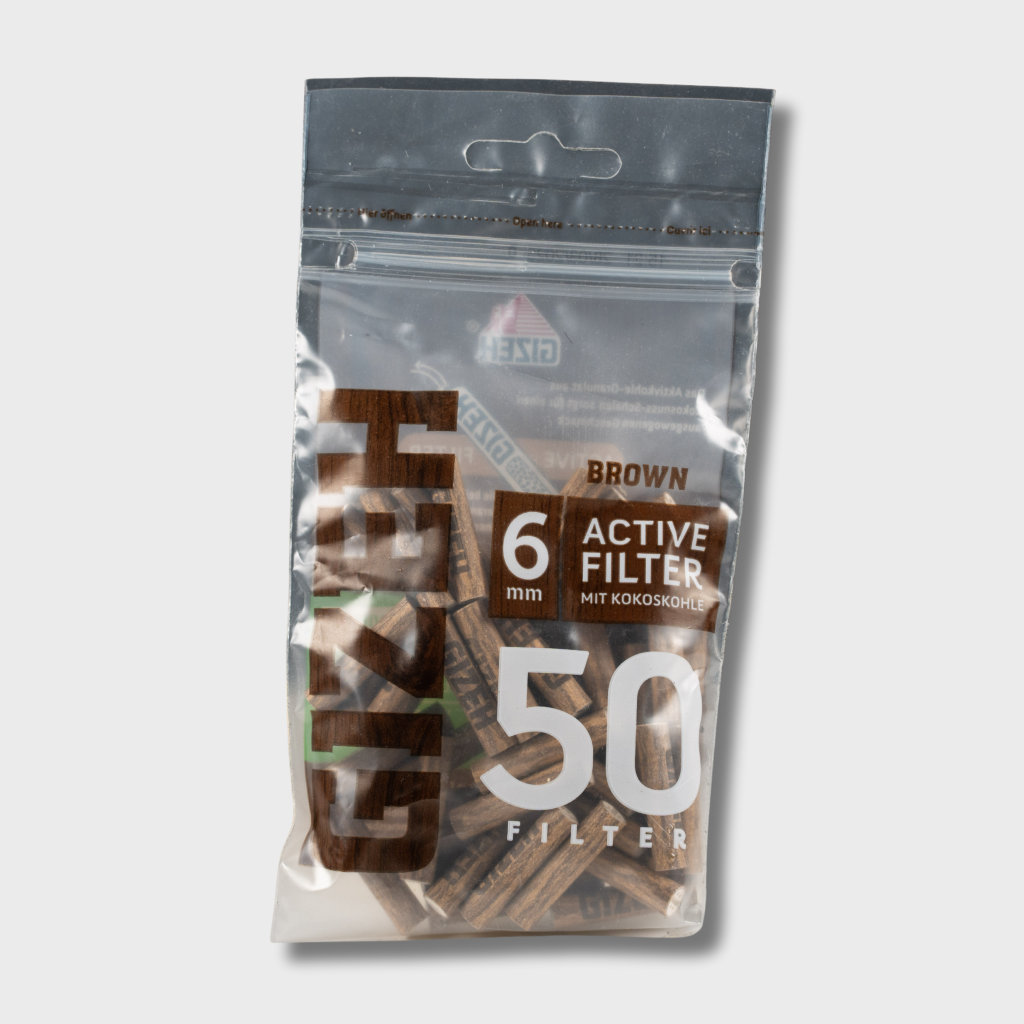 GIZEH Pink Aktiv Kohle Filter 6mm 50er