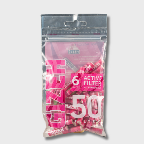 GIZEH Aktivkohlefilter 6 mm im 50er Beutel, Pink