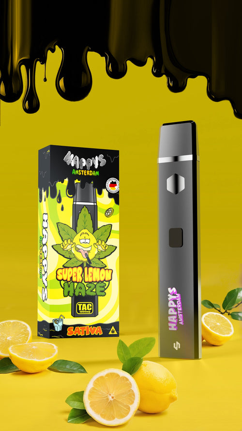 Happys Amsterdam Premium 1ml TAC Vape Super Lemon Haze - Sativa