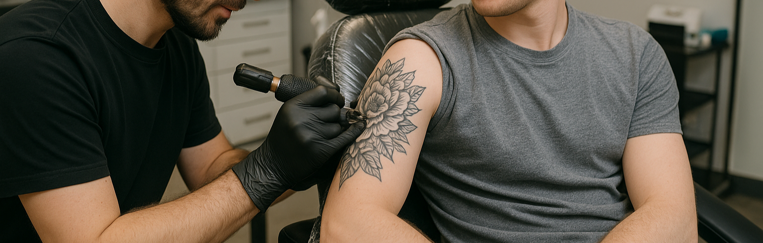a person getting a tattoo