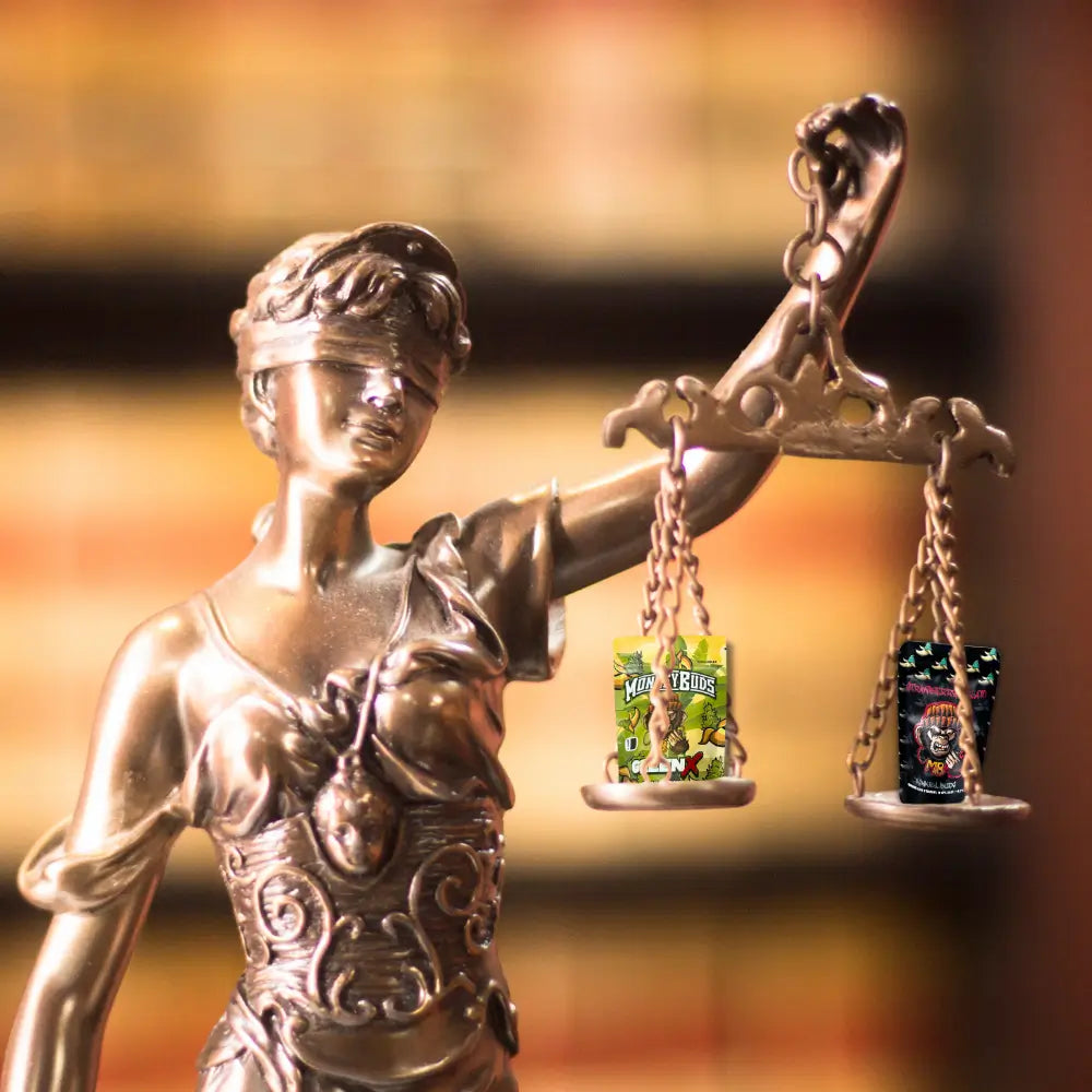 Justitia, mit Monkeybuds Blüten