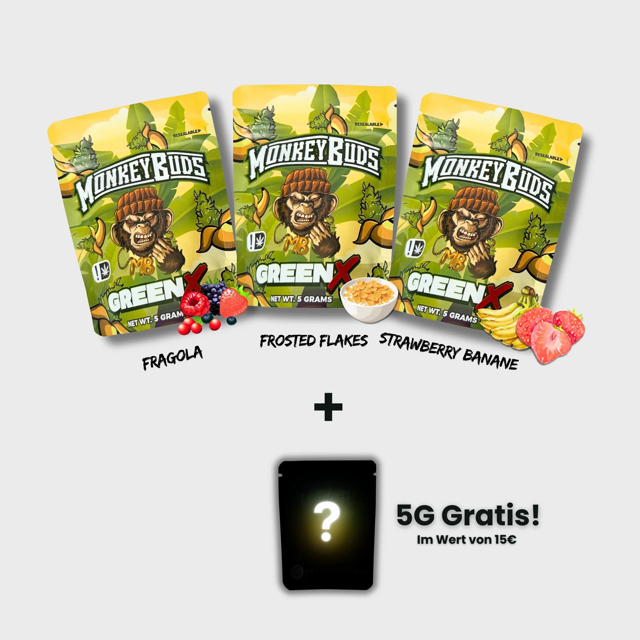 MonkeyBuds GreenX CBD Blüten Probierpaket 2
