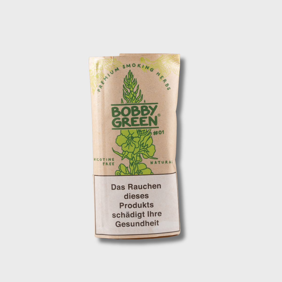 Bobby Green Tabakersatz 25 g, Packung in Naturfarbe