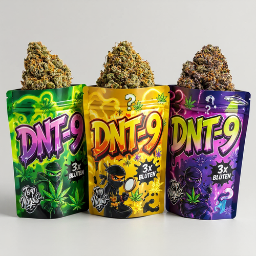 Drei Terp Ninjas Beutel DNT-9 mit Blüten, Creamy Clouds Probierpaket